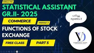 Statistical Assistant | Kerala PSC | Functions of Stock Exchange | Commerce