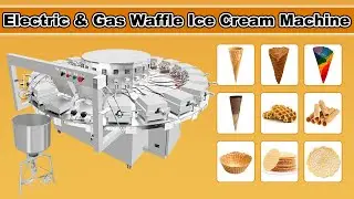 Electric & Gas Ice Cream Waffle Machine|Rolled Sugar Cone Making Machine|Ice Cream Cone Machine