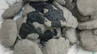 ASMR:Pure Charcoal Ashes Dusty Floor Crumbling DRY+In Floor Pool💦PASTE PLAY🤤@softnoiseasmr