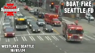 SEATTLE FIRE:  A25, B2, DEP1, E10, E25, L1, L10, & MRN1 *rare* respond to a boat fire
