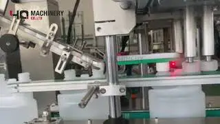 automatic bottle capping machine with lifting hopper    #bottlecapper #screwcappingmachine