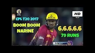 Sunil Narine Blasting Huge Sixes In CPL 2017 5 Sixes