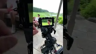 Установка двух камер для интервью на открытом воздухе на поле для гольфа. #видеопроизводство #кин...