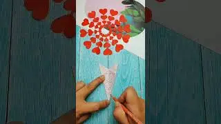 Paper craft idea #papercraft #rangolipapercraft #heartcraft