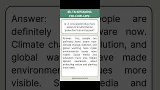 IELTS Speaking Part 3 | Trees, Environment & Awareness (Part 2)