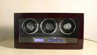 Triple Watch Winders for Automatic Watches With Lcd Touch Screen in Black Interior