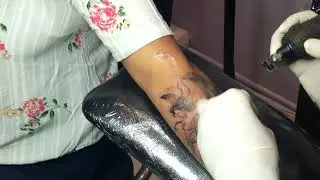 My first Tattoo of an Angel on Forearm