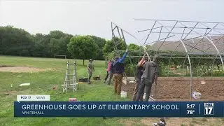 Whitehall elementary school builds hoop house