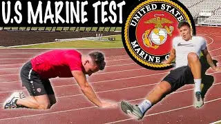 Football Players Try The U.S MARINE Fitness Test Without Practice