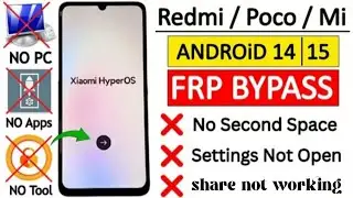 Redmi Note 11/12/13 HyperOs Frp Bypass Without Pc | All Redmi Poco Xiaomi HyperOS |Poco/Mi Android