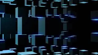 Video Loop Background HD - Blue Abstract Rotating Cubes