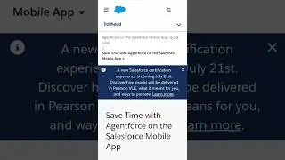 Agentforce on the Salesforce Mobile App:Quick Look Module #salesforce#trailhead #mobileapp