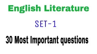 English Literature Multiple choice questions ।30 Most important questions। Set-1।