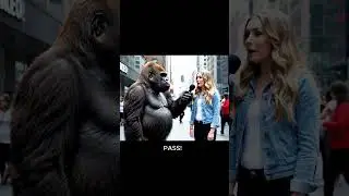 Gorilla interviews a girl with SMASH or PASS! #funny #interview #gorilla #street