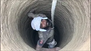 Digging a 30feet well by hand(traditional method,no use of any machine)