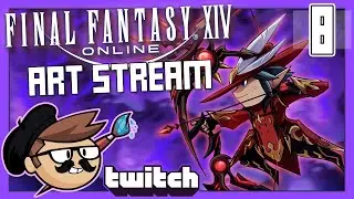 Art Stream: Final Fantasy XIV Warrior Commission - PART 8 - TenMoreMinutes Twitch VOD