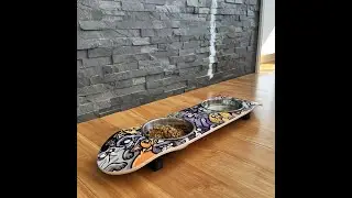 Cat Posse SkateBowl - Cat Food & Water Bowl - Elevated Cat Feeding Stand