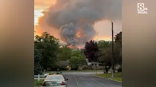 Huge plume of smoke billows up from York, Pa., fire as seen from Spring Garden Township