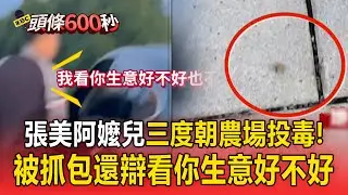 張美阿嬤兒「三度朝農場投毒飼料」！被抓包還辯「看你生意好不好」遭檢起訴求重刑！【頭條600秒】