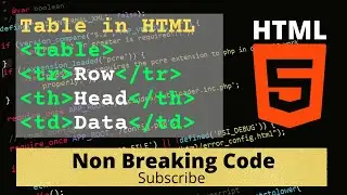Table Making in HTML with Using table, tr, th & td Tags