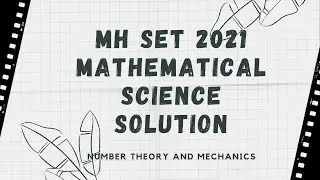 MH SET 26 September 2021 Mathematical Science (Mechanics and Number Theory)