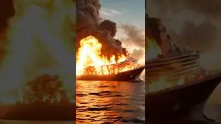 Massive Cruise Ship Explosion Ends in Tragedy 😱🔥 #disaster #shorts #crash #trending