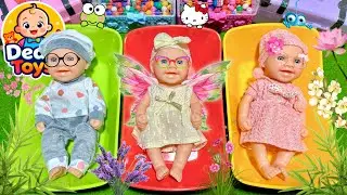 Baby Doll ASMR Bath with Colorful Balls | Mini Toy Makeup Unboxing