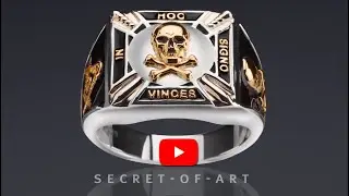 Masonic Ring Silver 925 Skull Memento Mori Freemason Master Mason Jewelry Gift