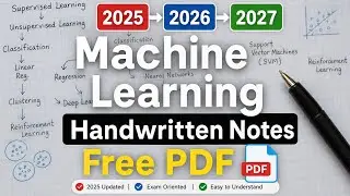 Machine Learning Handwritten Notes 📒 | Complete Basics to Advanced | ML Notes | PDF Download