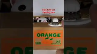 Cute kitty cat stealing coin money saving piggy bank #piggybank #giftideas