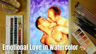 Emotional Gay Love Watercolor Painting | Time-Lapse in 4K EP 268 #zakpopart