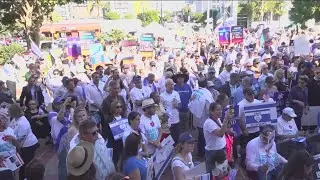 San Diegans rally outside county admin building in show of support for Israel