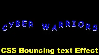 CSS Bouncing text Animation effect, CSS Animation Tutorial in Hindi, Web Designing, Cyber Warriors