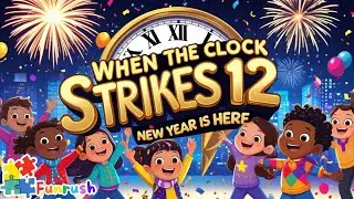 When the Clock Strikes 12! Its New Year Day | Christmas & New Year Songs | Funrush Nursery Rhymes