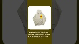Disney Winnie The Pooh Hoodie Sweatshirt Jacket Size Small Full Zip Sand