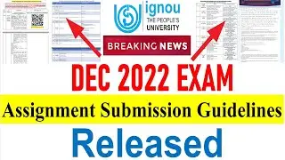 IGNOU DEC 2022 Exam Assignment Submission New Guidelines Released For  IGNOU Students