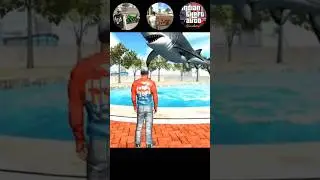Big Shark coming swimming pool Challenge GTA 5 vs IBD3D| ita #shorts #indiantheftauto #viral #games