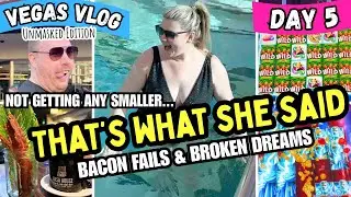 Las Vegas Vlog Day 5 | HUSBAND VS WIFE! | Food, Fails & 2 Large British People | CASINO SLOTS & WINS