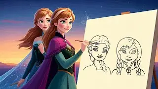 Easy Elsa Frozen Drawing for kids, Painting & Coloring for kids, Toddlers | Let's Draw Together