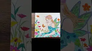 Cute Fairy Drawing  | Relax & Create with Funlavie #funlavie #coloring #artist #art #shorts #fairy
