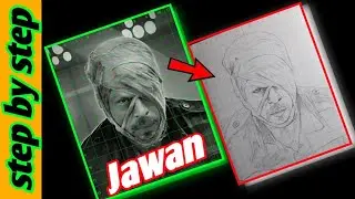 💫shahrukh khan jawan drawing ||✨jawan drawing ||portrait drawing ||#viral #video 🇮🇳