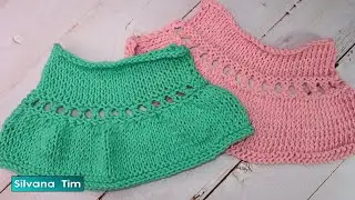 Volantes de punto Tejido a dos agujas - tejer Volante - Puntilla Ondulada para Falda, vestido № 1066