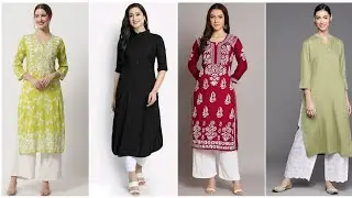 Sab say Sundar or Stylish kurti design with white bottom ideas for girls 2026