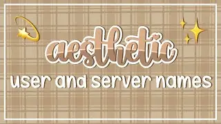 aesthetic server and usernames | lenility ✰