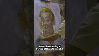 David Choe Painting a Portrait of Rainn Wilson #davidchoe #rainnwilson #art #choeshow #arttutorial