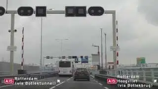 Rit over de nieuwe Botlekbrug (2015) / Driveby on the new Botlekbridge.