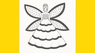 Fairy Drawing | Easy Barbie Girl drawing | How to draw a Girl in beautiful Dress | Girl Drawing Easy