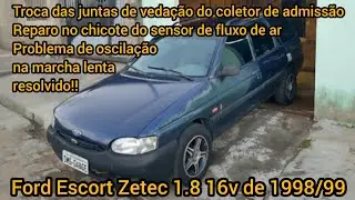 Ford Escort Zetec 1.8 16v (Troca das juntas do coletor de admissão + Reparo no chicote)