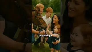 Prince Harry and kids meet a horse #horse #meeting #animals #fun #cute #happy #horses #viralvideo