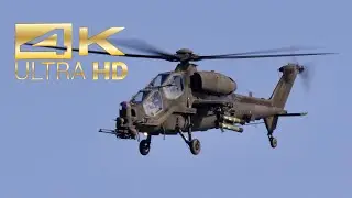 (4K) Agusta A129 AW129 Mangusta Aviazione dell&rsquo;Esercito flying display at Jesolo AirShow 2022